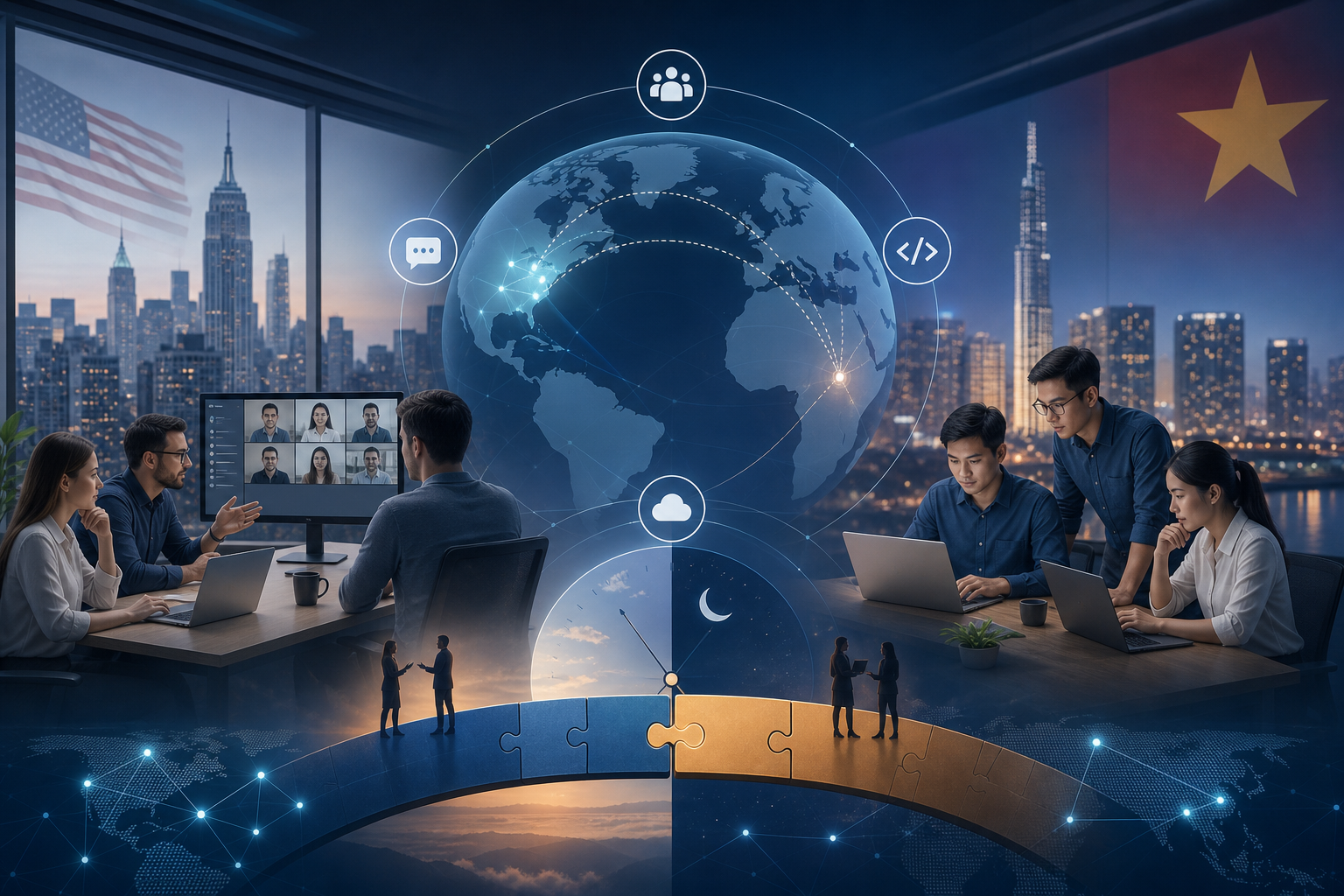 How US Companies Manage Communication and Time Zone Differences with Vietnam Developers