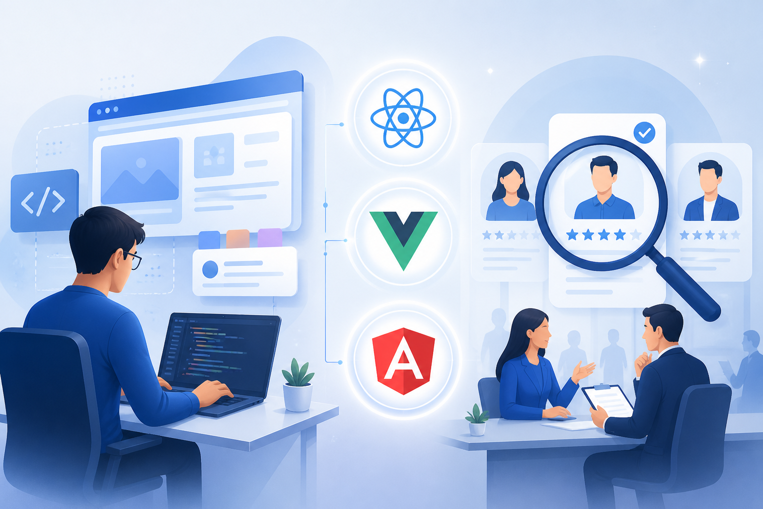 Tuyển Frontend Developer onsite: React, Vue, Angular cần biết gì?